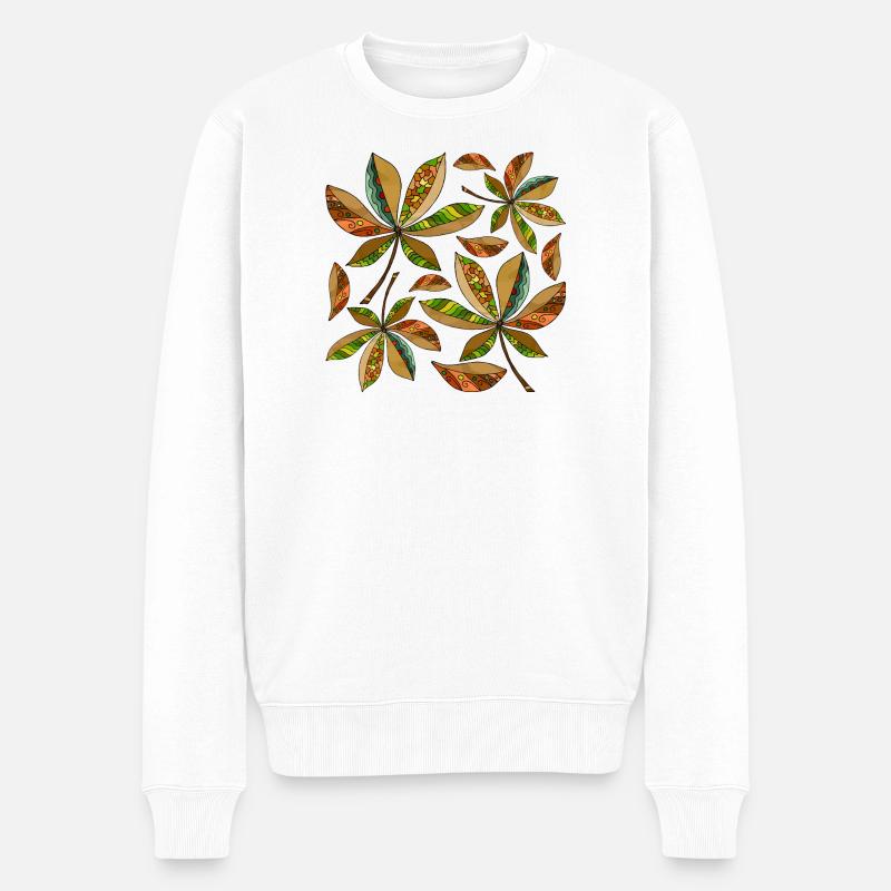 feuilles - Pull Premium bio Homme - blanc