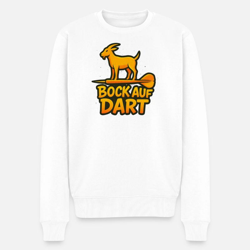 Bock auf Dart - Männer Premium Bio Pullover - Weiß
