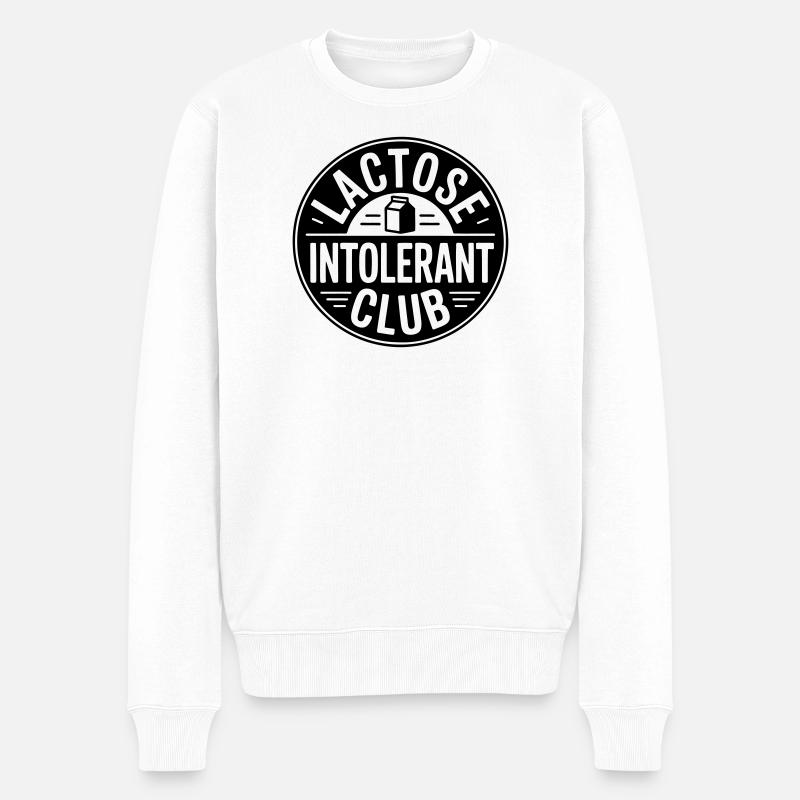 Lactose Intolerant Club - Männer Premium Bio Pullover - Weiß