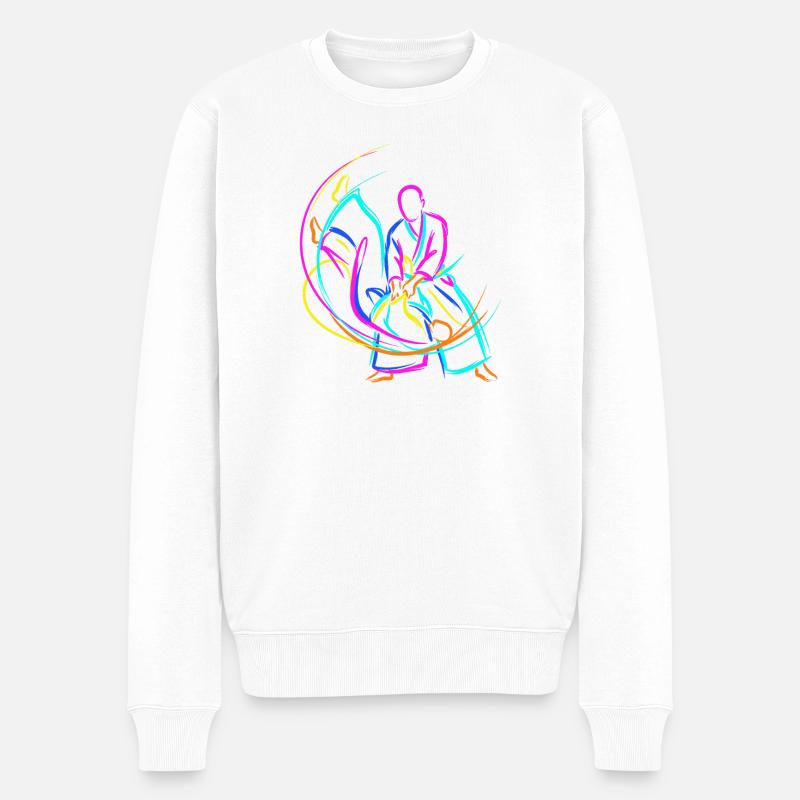 Judo Kampfsportarten - Männer Premium Bio Pullover - Weiß
