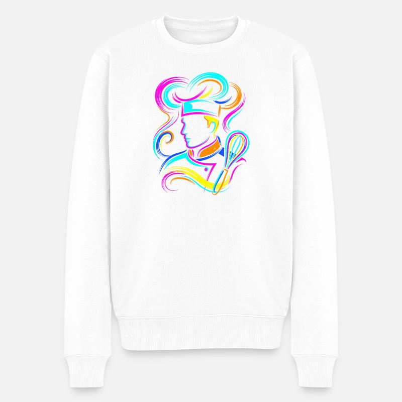 Bäcker - Männer Premium Bio Pullover - Weiß