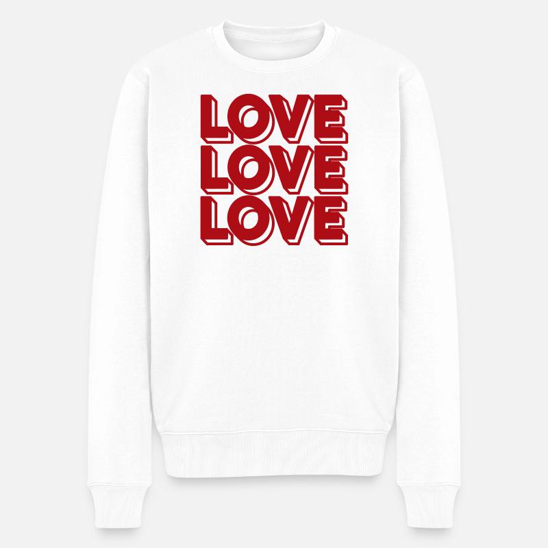 Typographie de l’amour rétro - Pull Premium bio Homme - blanc