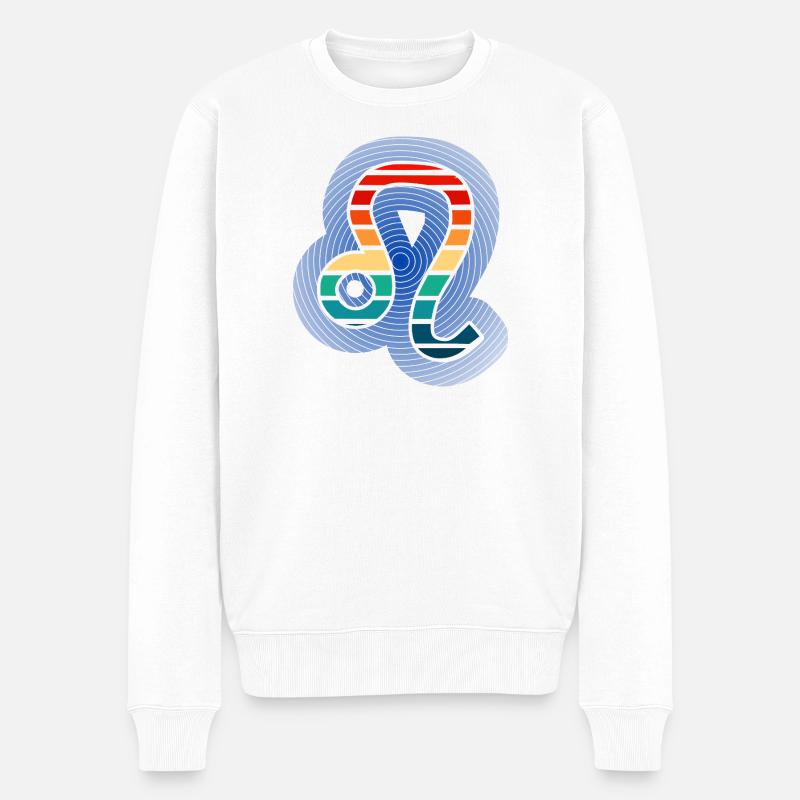 Löwe, Tierkreiszeichen des Horoskops und der Astrologie - Männer Premium Bio Pullover - Weiß