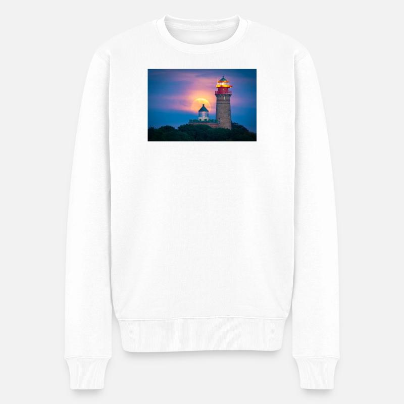 Côte du Phare de la Lune - Pull Premium bio Homme - blanc
