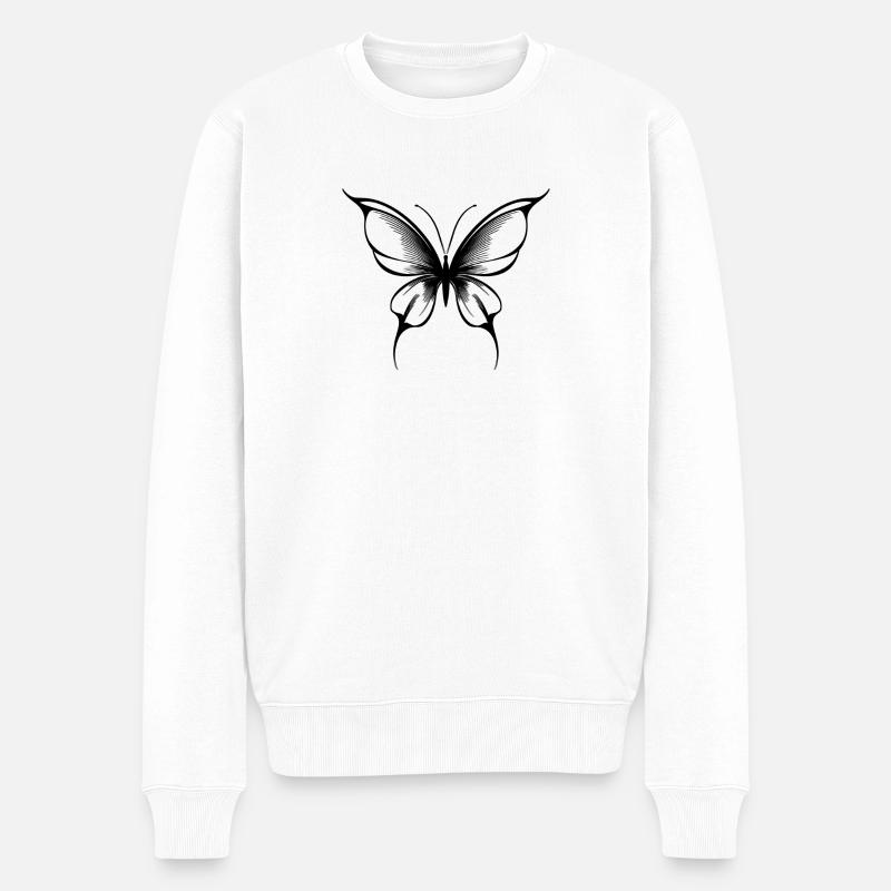 tatouage papillon - Pull Premium bio Homme - blanc