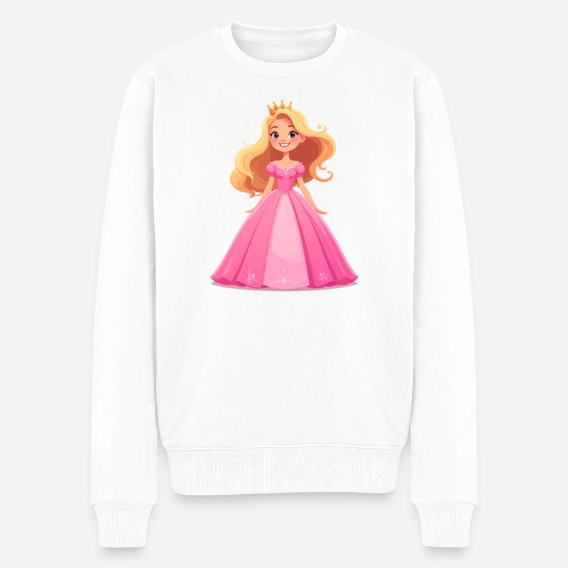 Princesse en robe rose - Pull Premium bio Homme - blanc