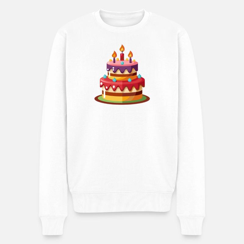 Gâteau d'anniversaire - Pull Premium bio Homme - blanc