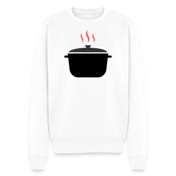 Kochtopf Dampf Kochen - Männer Premium Bio Pullover - Weiß - Vorne - Thijin (182cm)