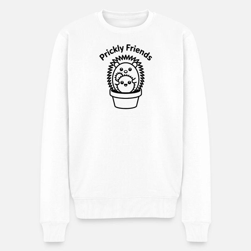 Meilleurs amis hérissons et cactus - Pull Premium bio Homme - blanc