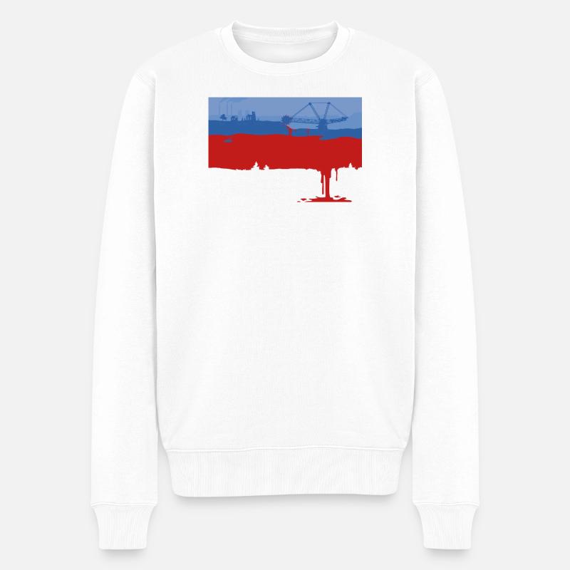 ŁUŽICA KRAWI - BRUNICA - Männer Premium Bio Pullover - Weiß
