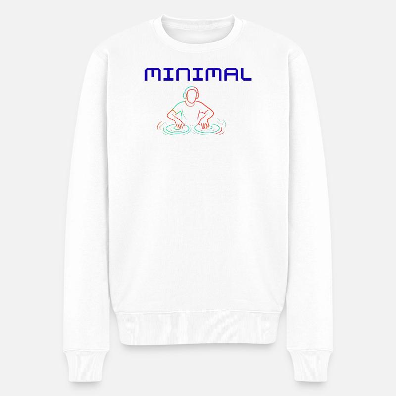 Minimal Beat - Männer Premium Bio Pullover - Weiß