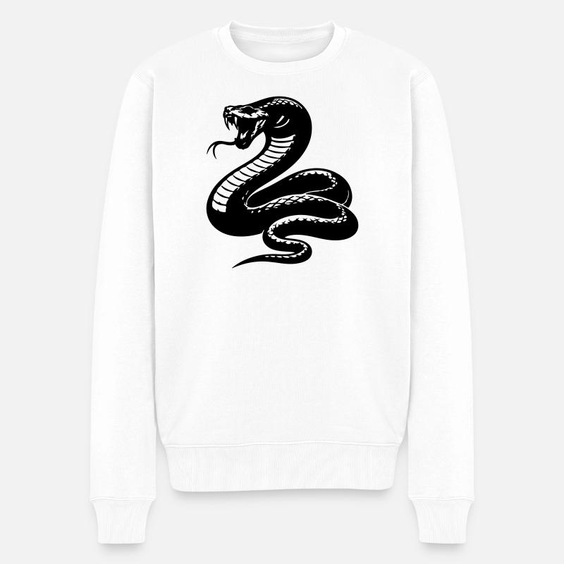 Snake Python Silhouette - Men's Premium Organic Jumper - white