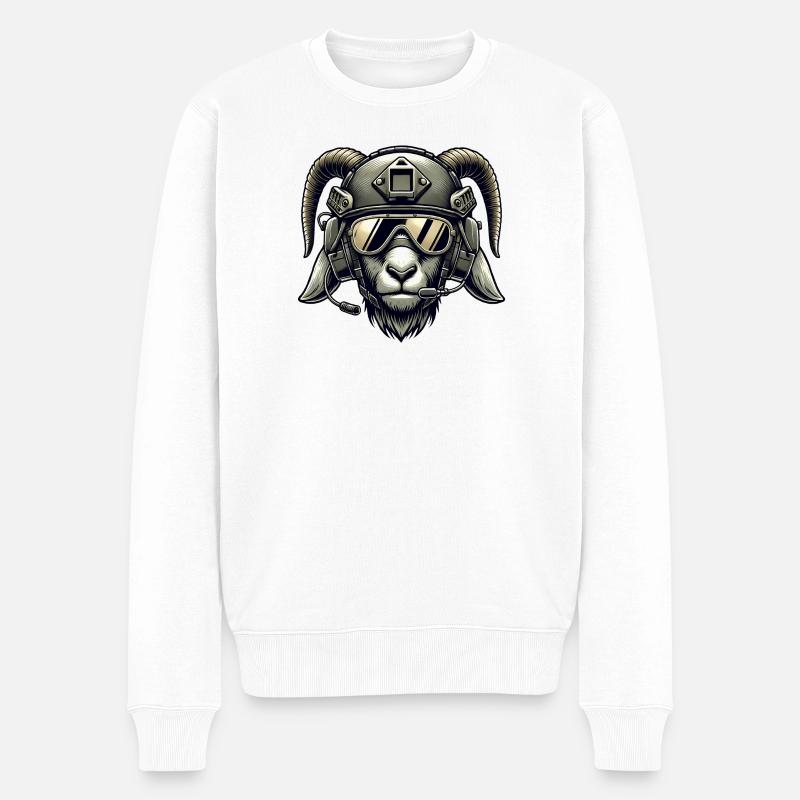 Chèvre en mission - Pull Premium bio Homme - blanc