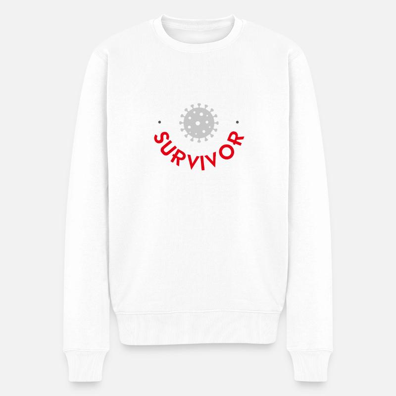 Covid-19-Überlebender - Männer Premium Bio Pullover - Weiß