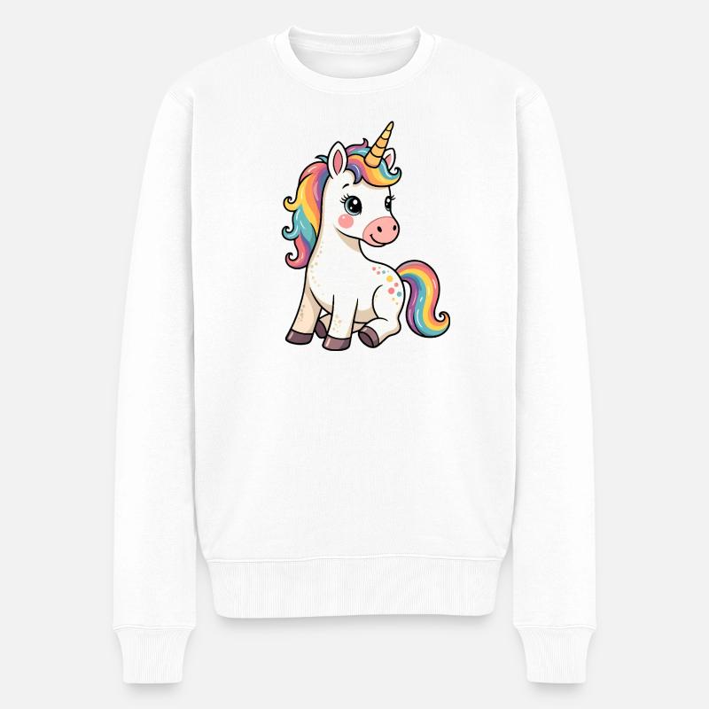 Licorne mignonne - Pull Premium bio Homme - blanc