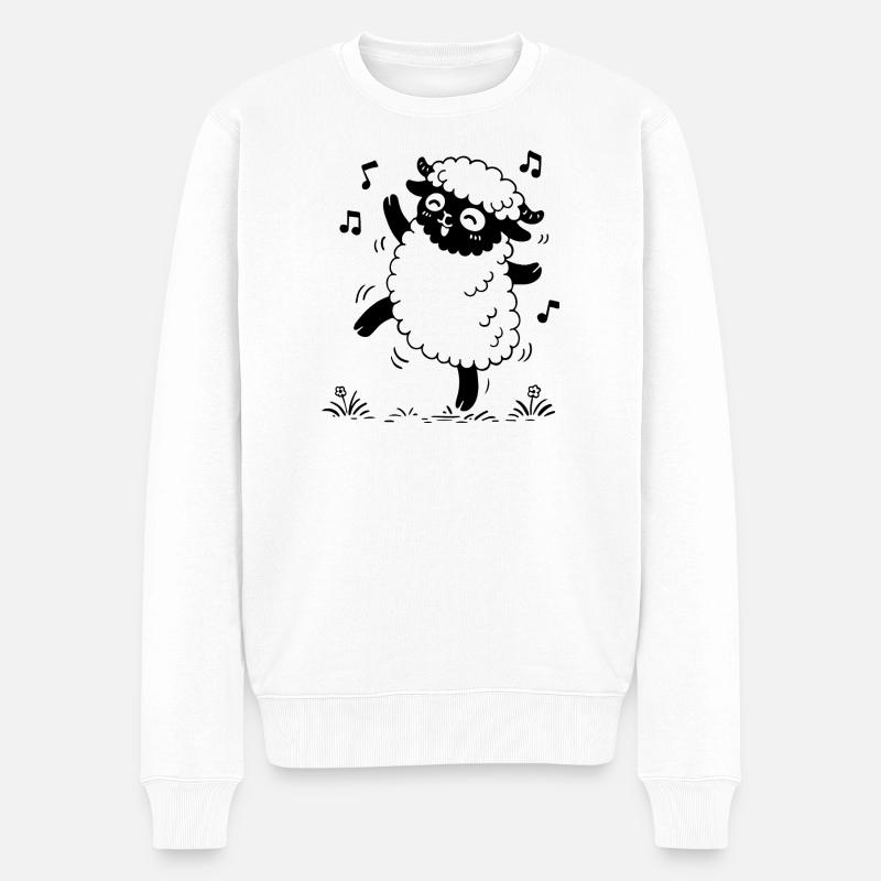 Tanzende Schafe - Männer Premium Bio Pullover - Weiß