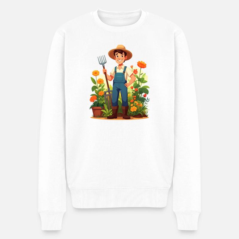 Gartner - Økologisk premium-sweatshirt til mænd - hvid