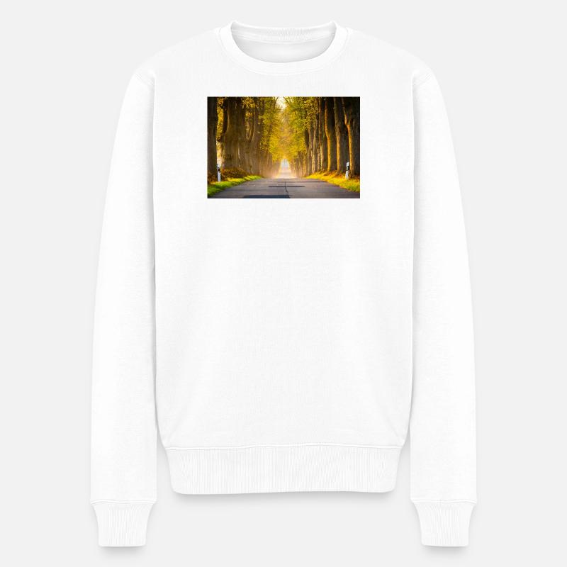 L’avenue d’automne à la lumière - Pull Premium bio Homme - blanc