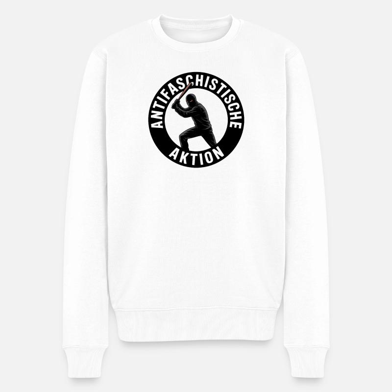 Action Antifasciste - Antifa Tee - Pull Premium bio Homme - blanc