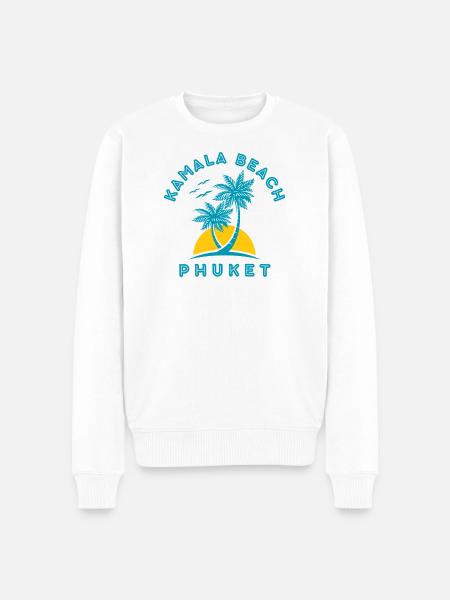 Kamala Beach Phuket Sunset Palm - Men's Premium Organic Jumper - white
