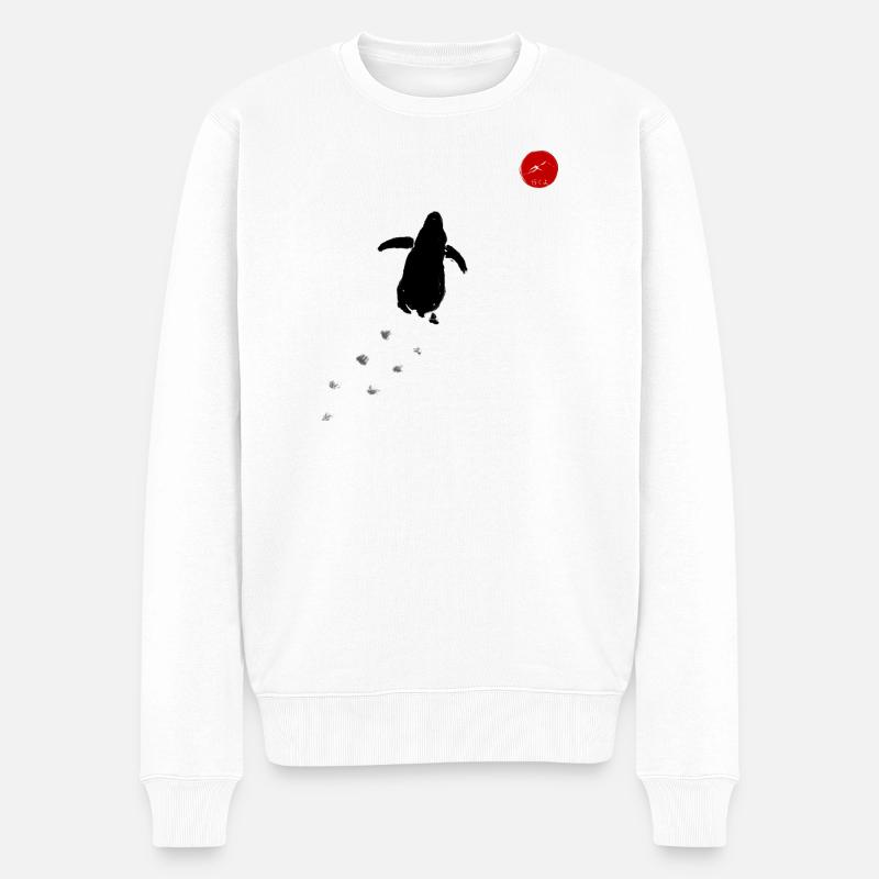 Nihilist Penguin - Männer Premium Bio Pullover - Weiß