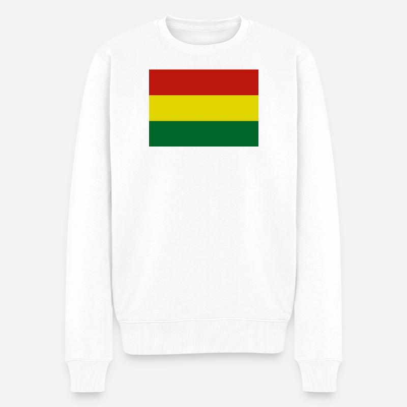 Bolivianische Flagge - Männer Premium Bio Pullover - Weiß