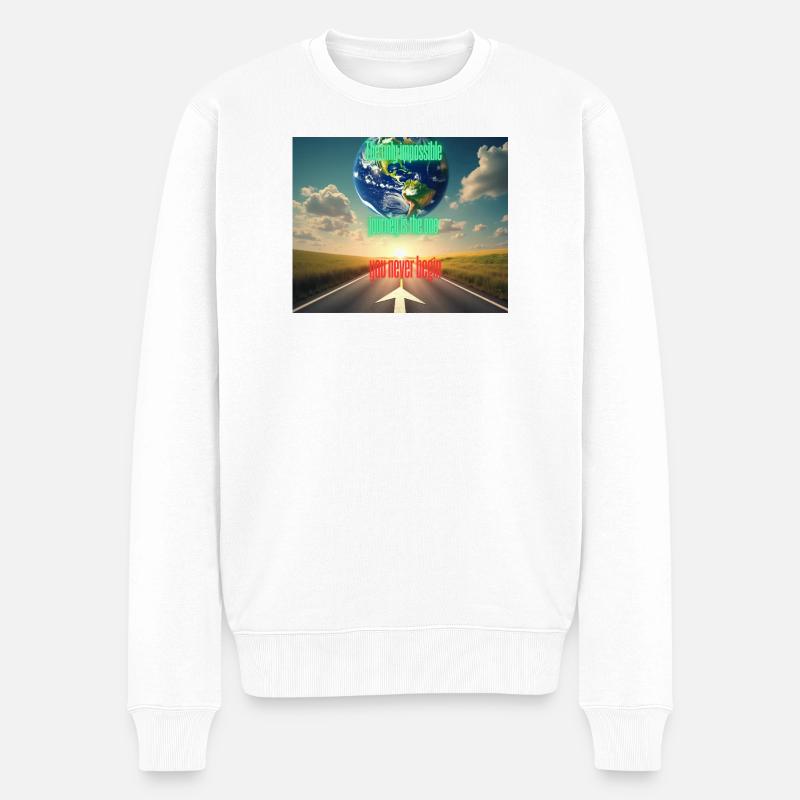 Nur die Reise die du nicht beginnst ist unmöglich - Männer Premium Bio Pullover - Weiß