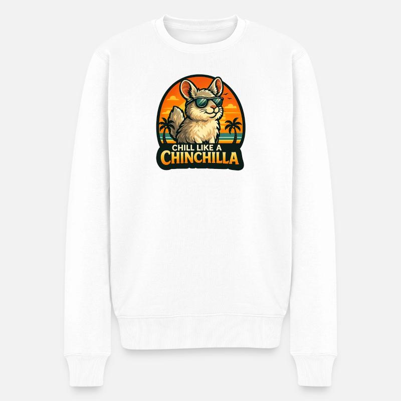 Détends comme un chinchilla - Pull Premium bio Homme - blanc