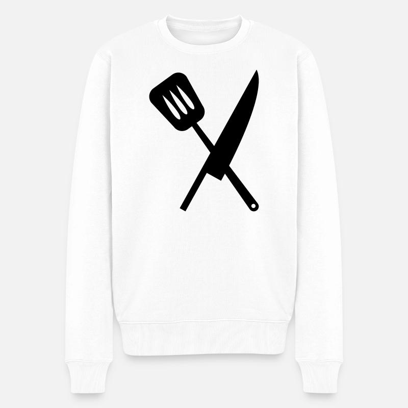 Koch – Küche – Koch - Männer Premium Bio Pullover - Weiß