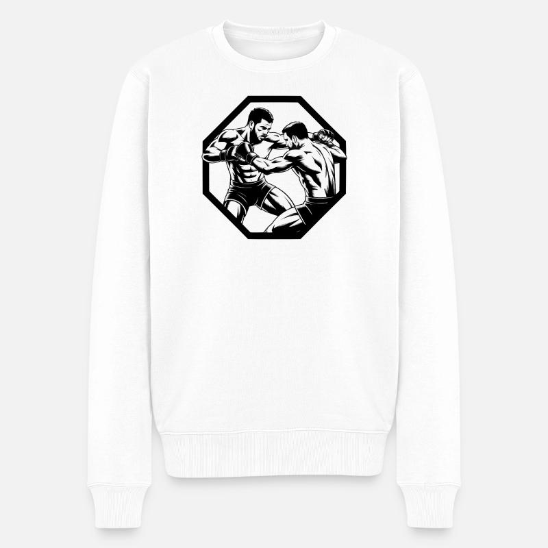 Octogone Fighters MMA Battle - Pull Premium bio Homme - blanc