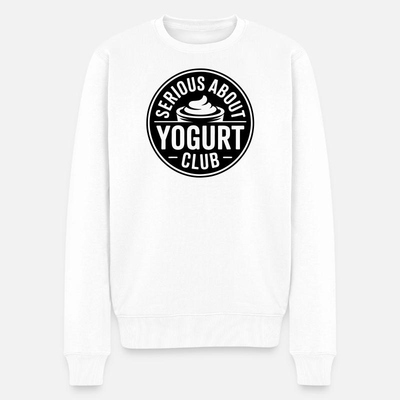 Yoghurtälskare Roligt Uttryck - Ekologisk premiumtröja herr - vit