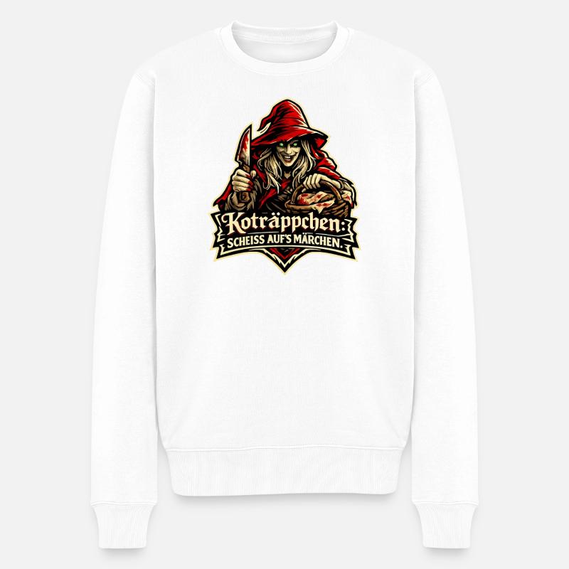 Rotkäppchen (Koträppchen) Parodie: Scheiß Märchen - Männer Premium Bio Pullover - Weiß