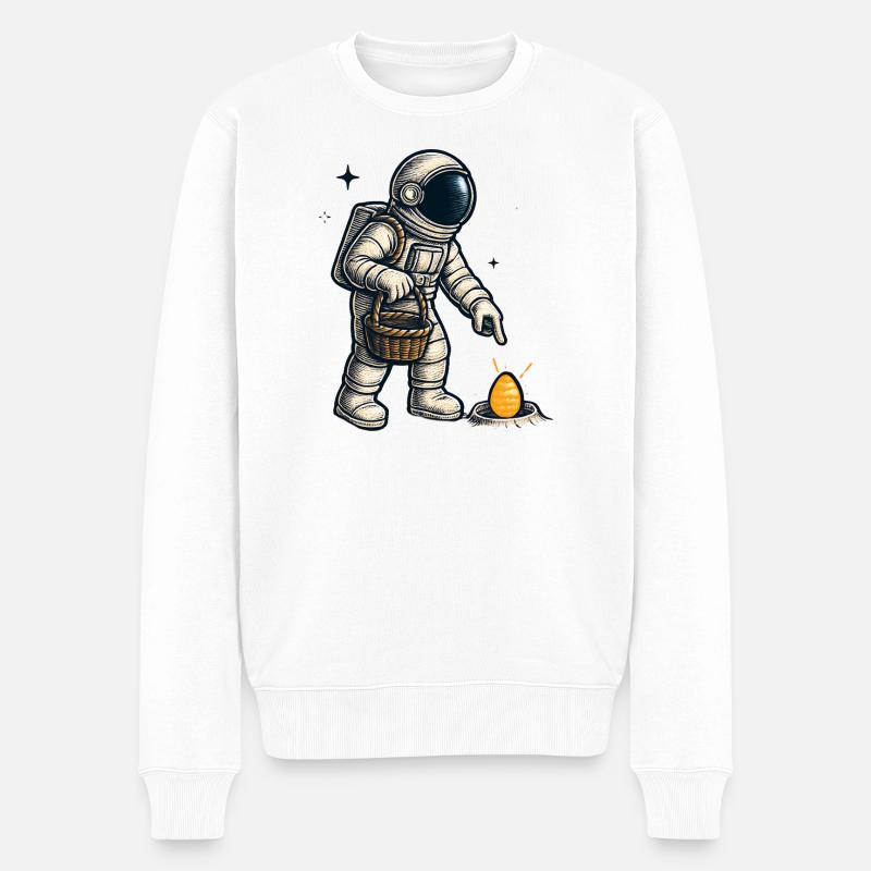 Exploration des œufs d’astronaute - Pull Premium bio Homme - blanc
