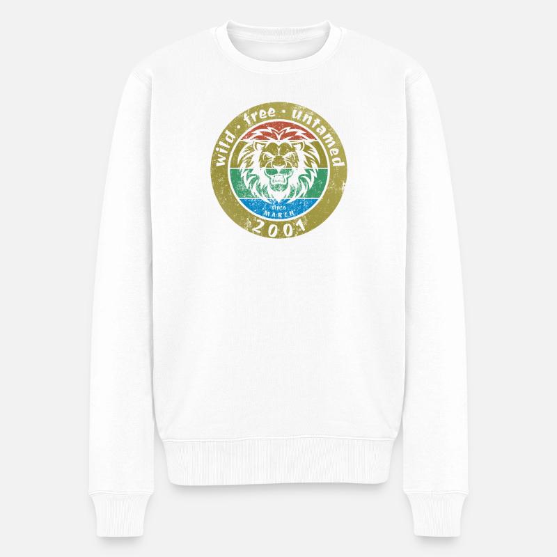 Sauvages, libres et indomptés depuis 03/2001 - Pull Premium bio Homme - blanc