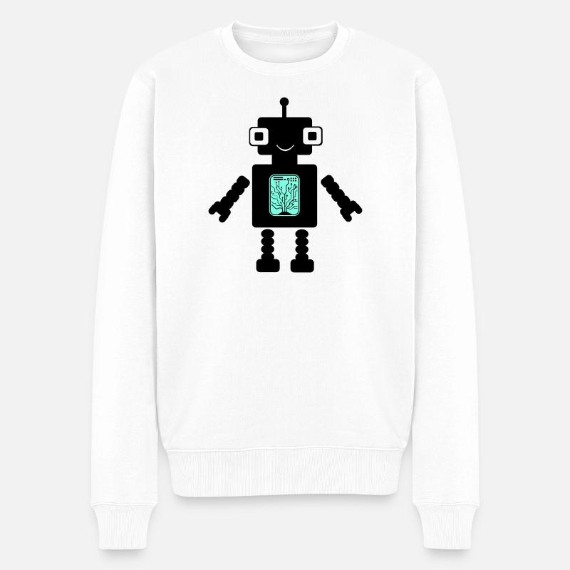 Robot Comic - Pull Premium bio Homme - blanc