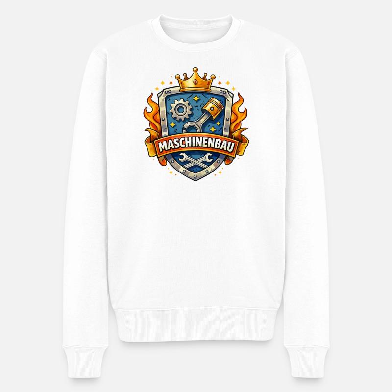Bouclier du Roi du Génie Mécanique - Pull Premium bio Homme - blanc