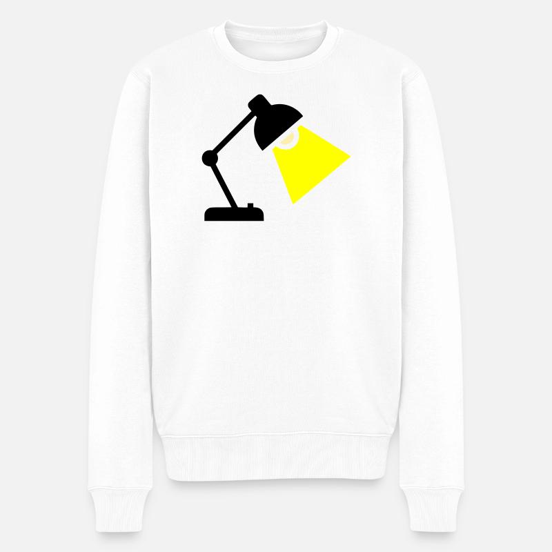 Schreibtischlampe Licht Idee - Männer Premium Bio Pullover - Weiß