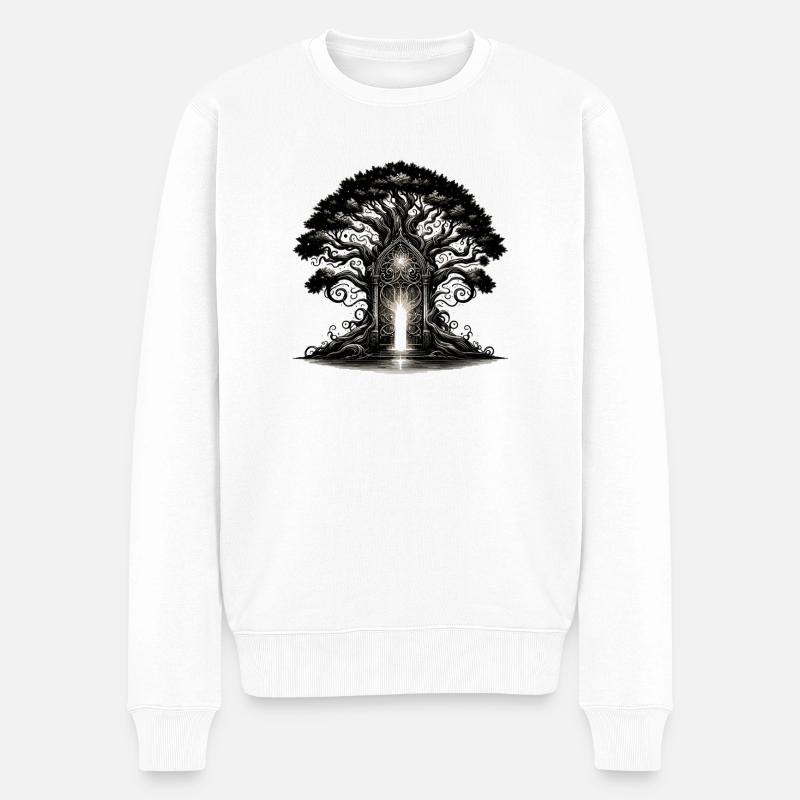 Lichttor des Kristallbaums - Männer Premium Bio Pullover - Weiß