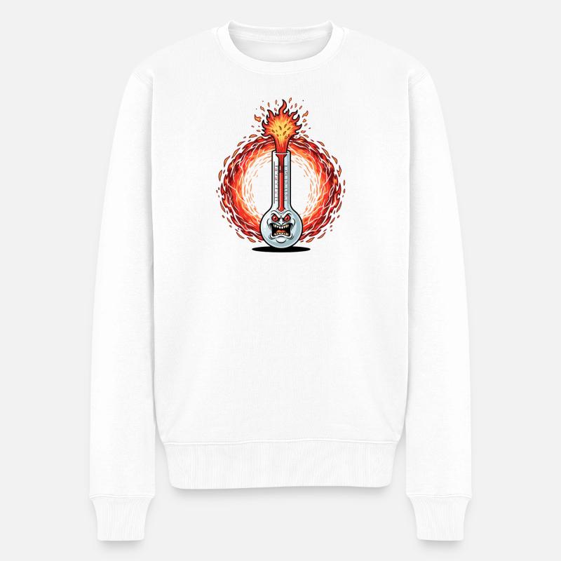 Flammen-Phantom Reagenzglas - Männer Premium Bio Pullover - Weiß