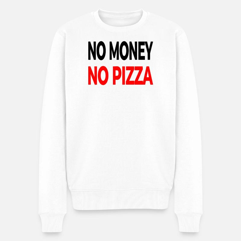 Pizza - Männer Premium Bio Pullover - Weiß