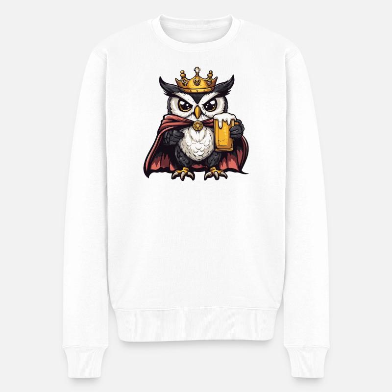 Roi de la Bière Hibou - Pull Premium bio Homme - blanc