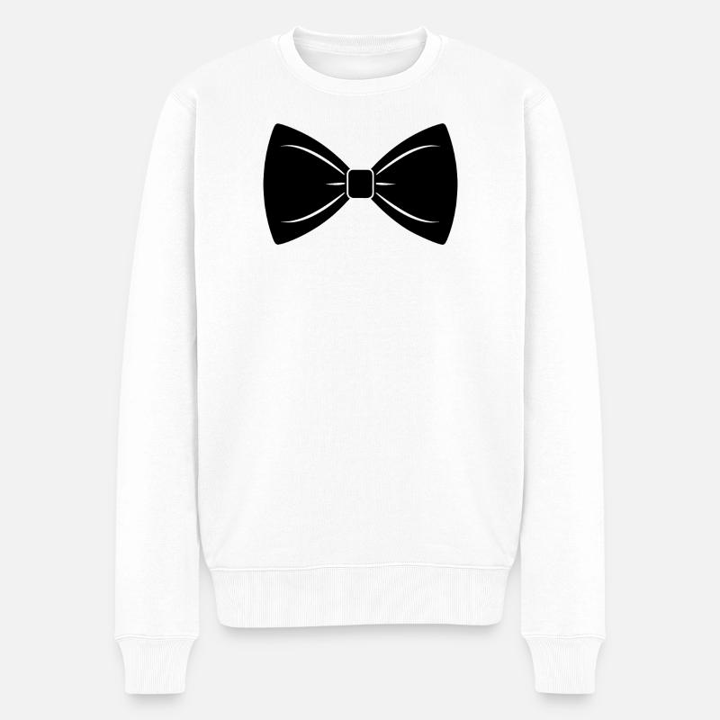 Fliege - Männer Premium Bio Pullover - Weiß