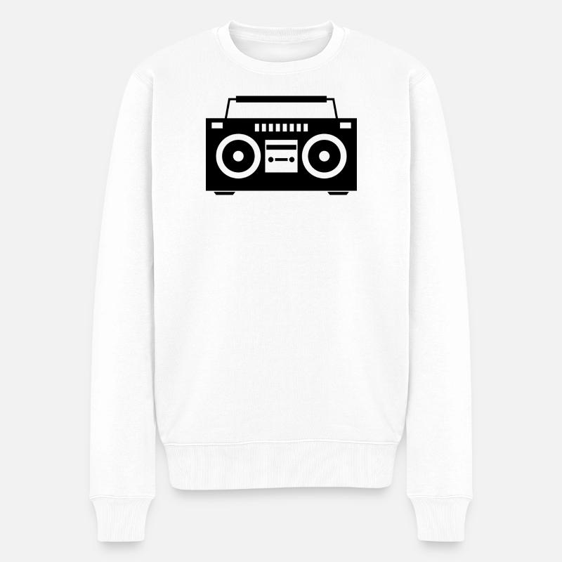 Boombox - Männer Premium Bio Pullover - Weiß