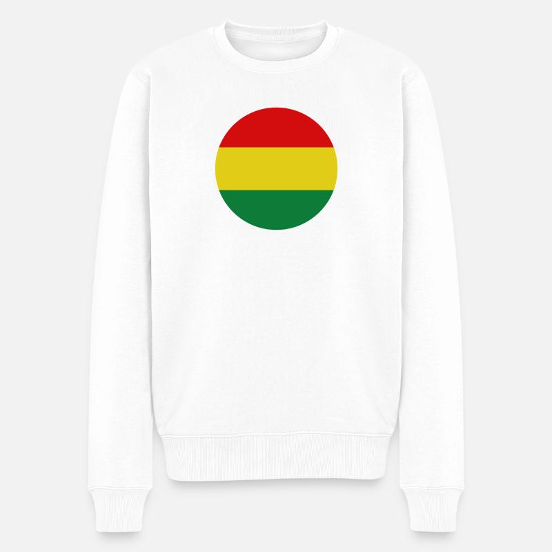 Bolivien-Rundflagge - Männer Premium Bio Pullover - Weiß