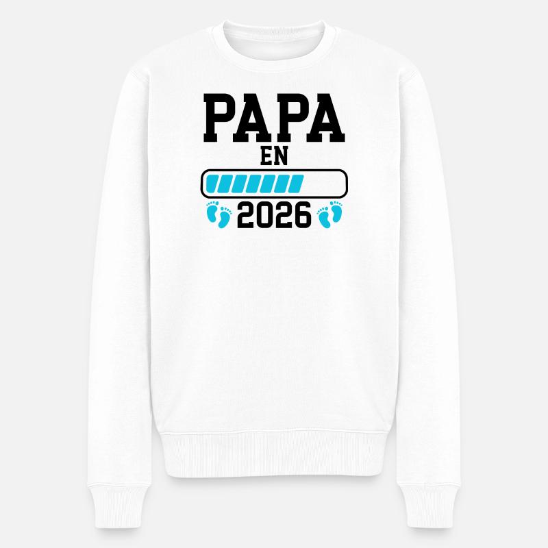 Futur papa 2026 annonce naissance - Pull Premium bio Homme - blanc