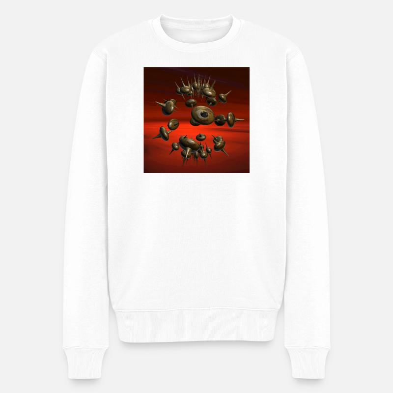 Stachelringe im Orbit - Männer Premium Bio Pullover - Weiß