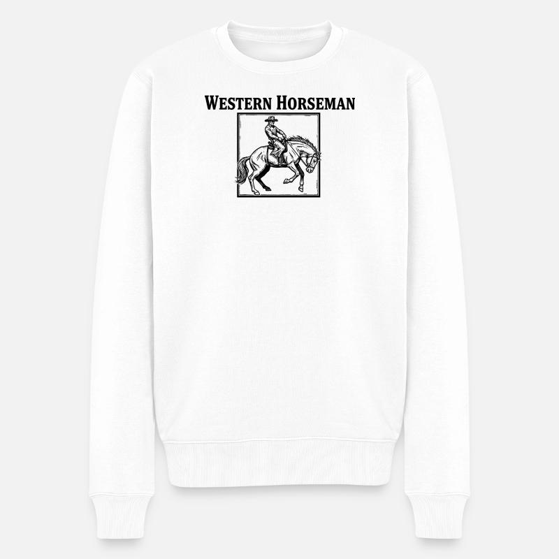 Le Cavalier Solitaire - Pull Premium bio Homme - blanc