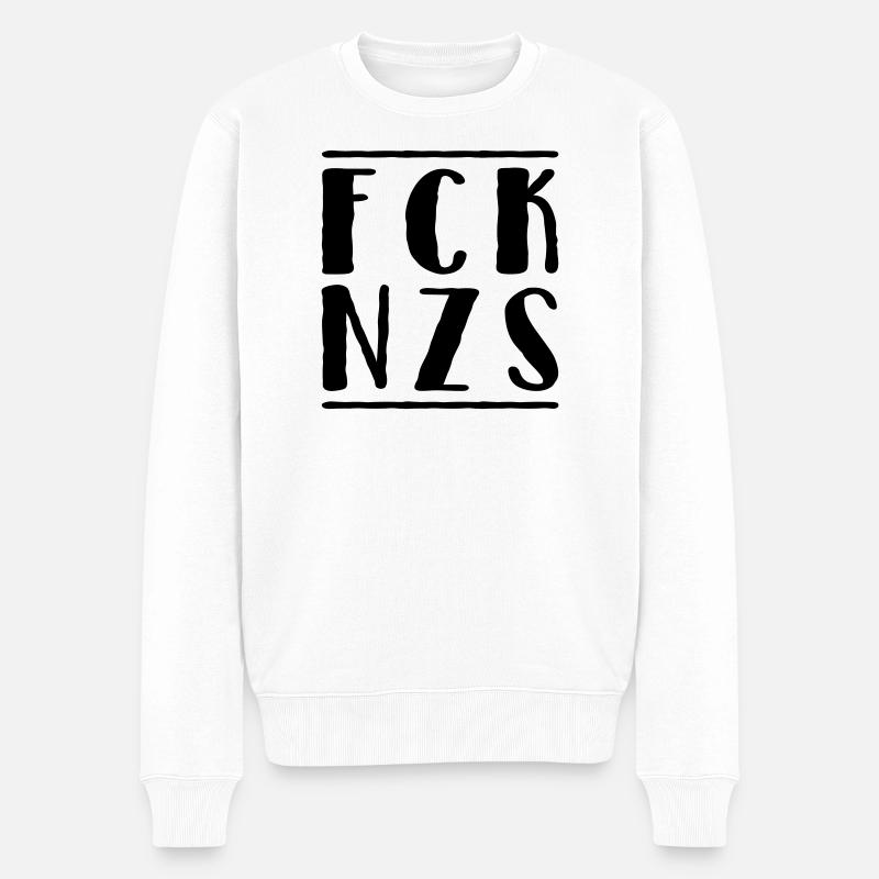Fck Nzs - Männer Premium Bio Pullover - Weiß