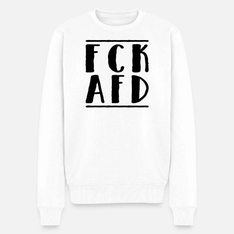 Fck Afd - Männer Premium Bio Pullover - Weiß
