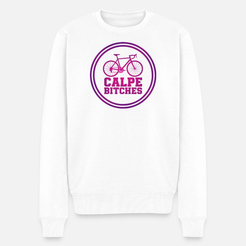Emblème de cyclisme Calpe Bitches - Pull Premium bio Homme - blanc